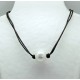 Collar Cordon Marrón + Centro Perla