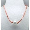 Collar Cordon Rosa + Centro Perla