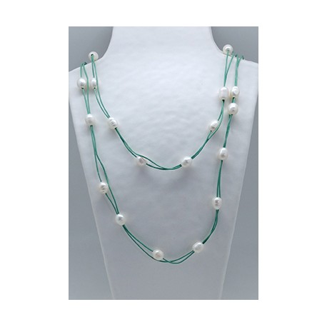 Collar Cordon Blanco 60 Cm. + Centro Perla