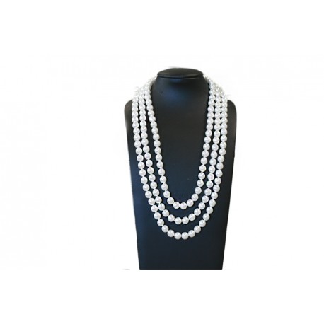 Collar Triple Perlas Blancas 42Cm, 48Cm y 52Cm