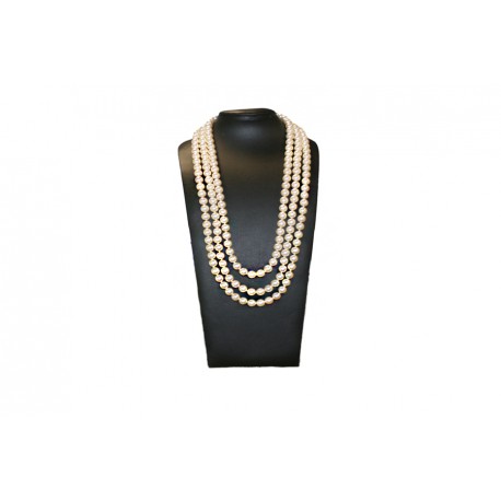 Collar Triple Perlas Crema 48Cm, 52Cm y 56Cm