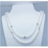 Collar Perla Blanca Doble 42cm y 46cm +3 simil 8mm.