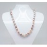 Collar Perla De Rio Rosada Bola Oval 10 mm