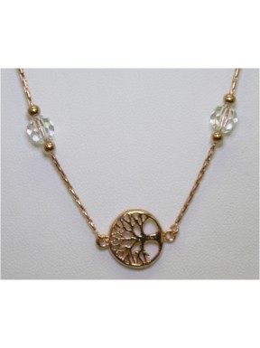 Collar Plata Rosa Centro Árbol de La Vida