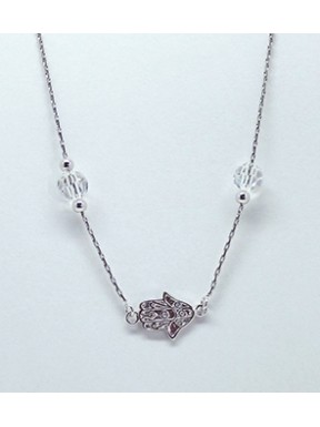 Collar Plata Centro Mano De Fatima