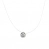 Collar nylon con colgante plata y piedra