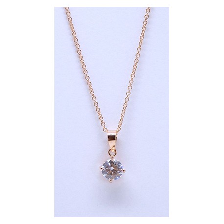 Cadena Plata Rosa + Colgante Simil