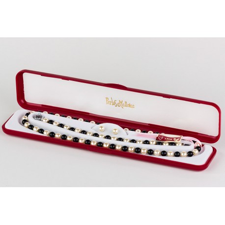 Juego Perla Crema Combi Negro 7mm