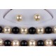 Juego Perla Crema Combi Negro 7mm