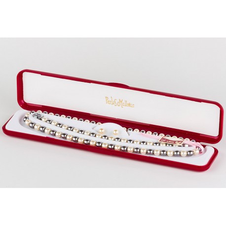 Juego Perla Crema Combi Gris Bola 7mm.