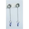 Pendiente Palo Plata + Colgante Swarovski Lavanda