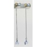 Pendiente Palo Plata + Bola Perla + Swarovski Cristal Lavanda Redondo