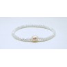 Pulsera Elástica Tupi Blanco + Centro Perla