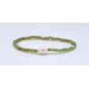 Pulsera Elástica Tupi Verde + Centro Perla