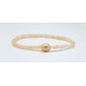 Pulsera Elástica Tupi Rosa + Centro Perla