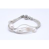 Pulsera Cordon Blanco Y Perlas