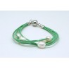 Pulsera Cordon Verde Y Perlas