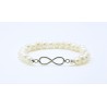 Pulsera Elástica Perlas 7mm- Infinito De Plata