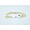 Pulsera Elástica Perlas 7mm - Cruz De Plata