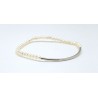 Pulsera elástica Perlas 4mm - Centro Tubo Plata