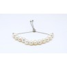 Pulsera Perlas 8mm + Cadena Plata Ajustable