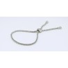 Pulsera Rodio + Simil, Ajustable Con Tope