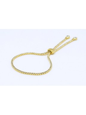 Pulsera Gold Color + Simil Con Tope