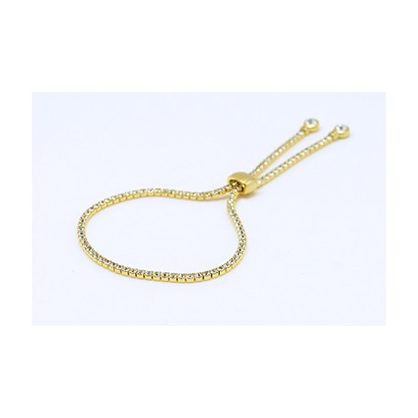Pulsera Gold Color + Simil Con Tope