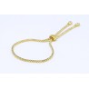 Pulsera Gold Color + Simil, Ajustable Con Tope
