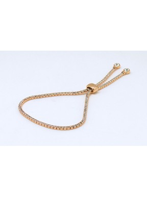 Pulsera Rose Gold Color + Simil Con Tope