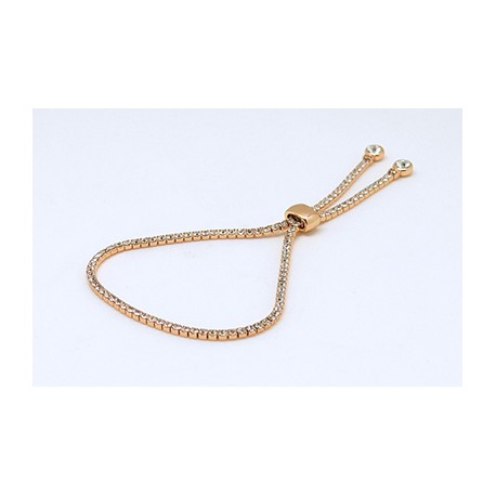 Pulsera Rose Gold Color + Simil Con Tope