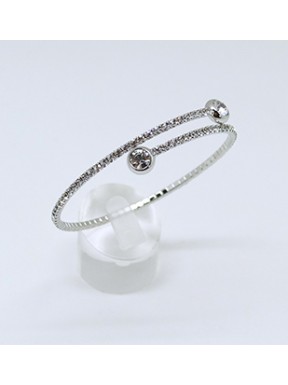 Pulsera Aro Rodio Con Simil