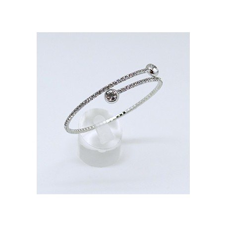 Pulsera Aro Rodio Con Simil