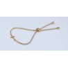 Pulsera Cruz Gold + Simil, Ajustable Con Tope