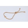 Pulsera Cruz Rose Gold Color + Simil, Ajustable Con Tope