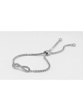Pulsera Rodio Infinito + Simil Con Tope