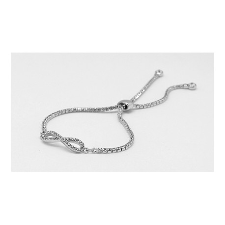 Pulsera Rodio Infinito + Simil Con Tope