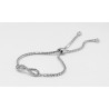 Pulsera Rodio Infinito + Simil Con Tope