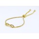 Pulsera Gold Color Infinito + Simil Con Tope