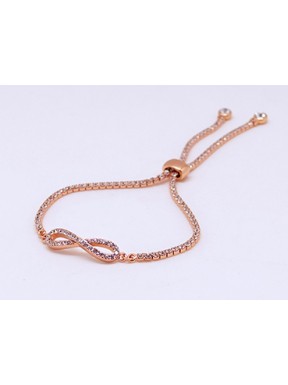 Pulsera Rose Gold Infinito + Simil Con Tope
