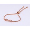 Pulsera Rose Gold Color Infinito + Simil Con Tope