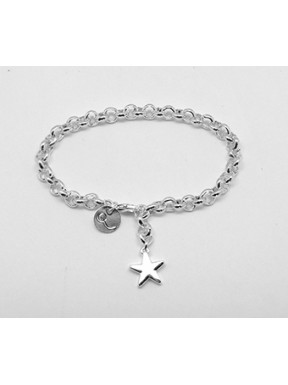Pulsera Plateada + Abalorio Estrella