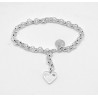 Pulsera Plateada + Abalorio Corazón