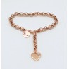 Pulsera Rose Gold Color + Abalorio Corazón