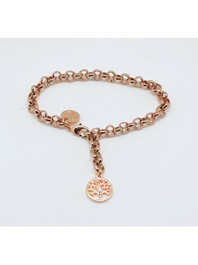 Pulsera Rose Gold + Abalorio Árbol