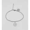 Pulsera Plateada + Abalorio Árbol