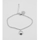 Pulsera Plateada + Abalorio Corazón