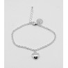 Pulsera Plateada + Abalorio Corazón