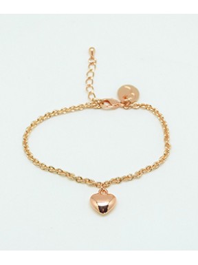Pulsera Rose Gold + Abalorio Corazón
