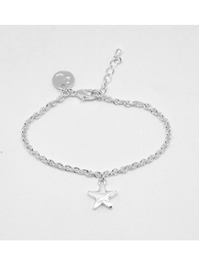 Pulsera Plateada + Abalorio Estrella